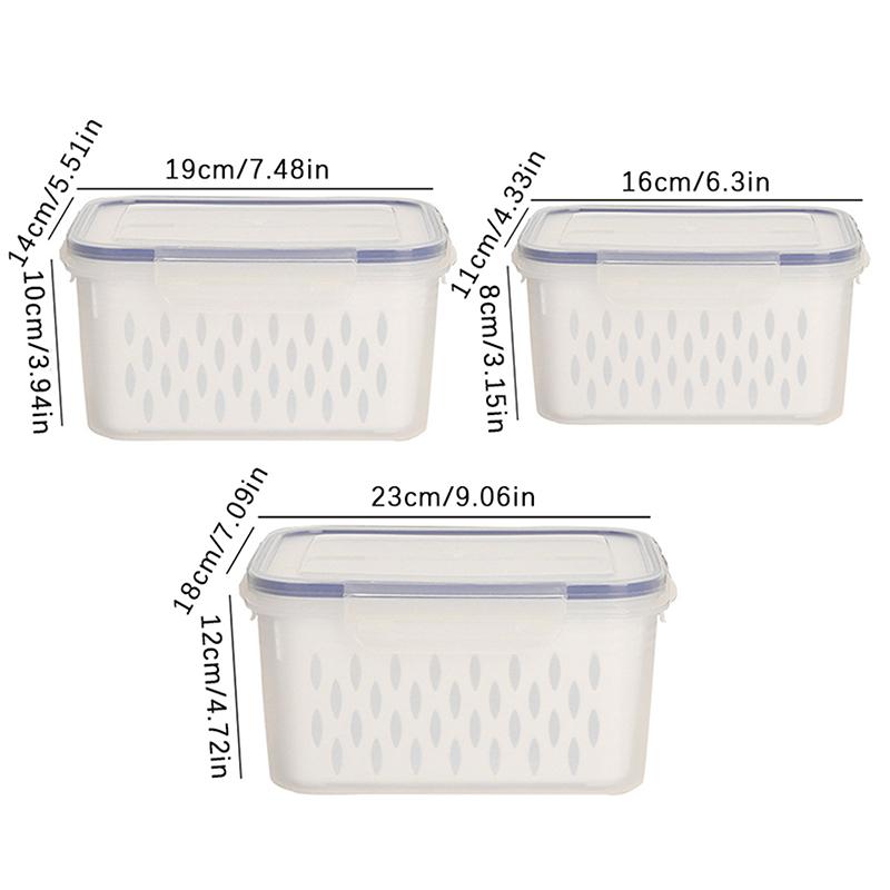 Refrigerator Preservation Storage Box Drain Basket Storage Containers Sealed Box Vegetable And Fruit Drain Box Organizer