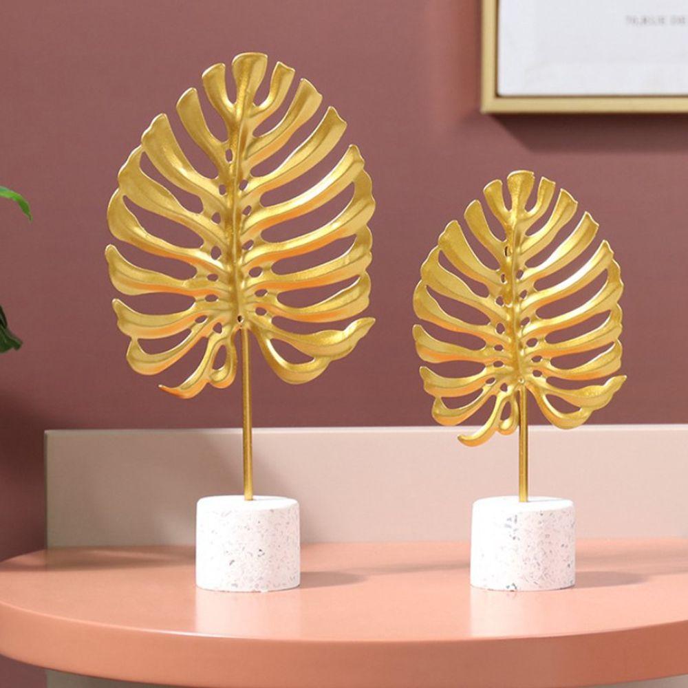 Office Metal Living Room Sculpture Leaf Figurines Leaves Statue Desktop Decor Home Decoration