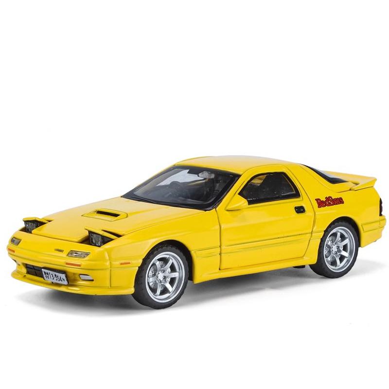 

1/32 Mazda RED SUNS RX-7 FC3S Металлический сплав Модель Литые игрушечные машинки Украшение автомобиля Модель Коллекция игрушек для мальчиков Машинки жёлтый