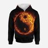 3D Baskılı Yin Yang Sekiz Trigram Sokak Giyimi Fermuarlı Kapüşonlu Sweatshirt Erkek Kadın Çocuk Günlük Fermuarlı Sweatshirt Çocuk Moda Giyim
