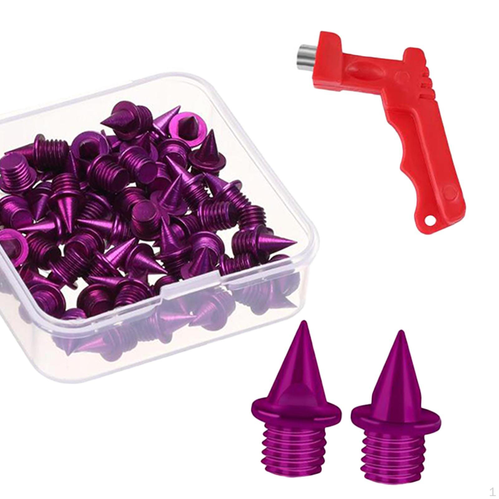 

60 шт. сменных шипов для башмаков 5 мм с гаечным ключом фиолетовый