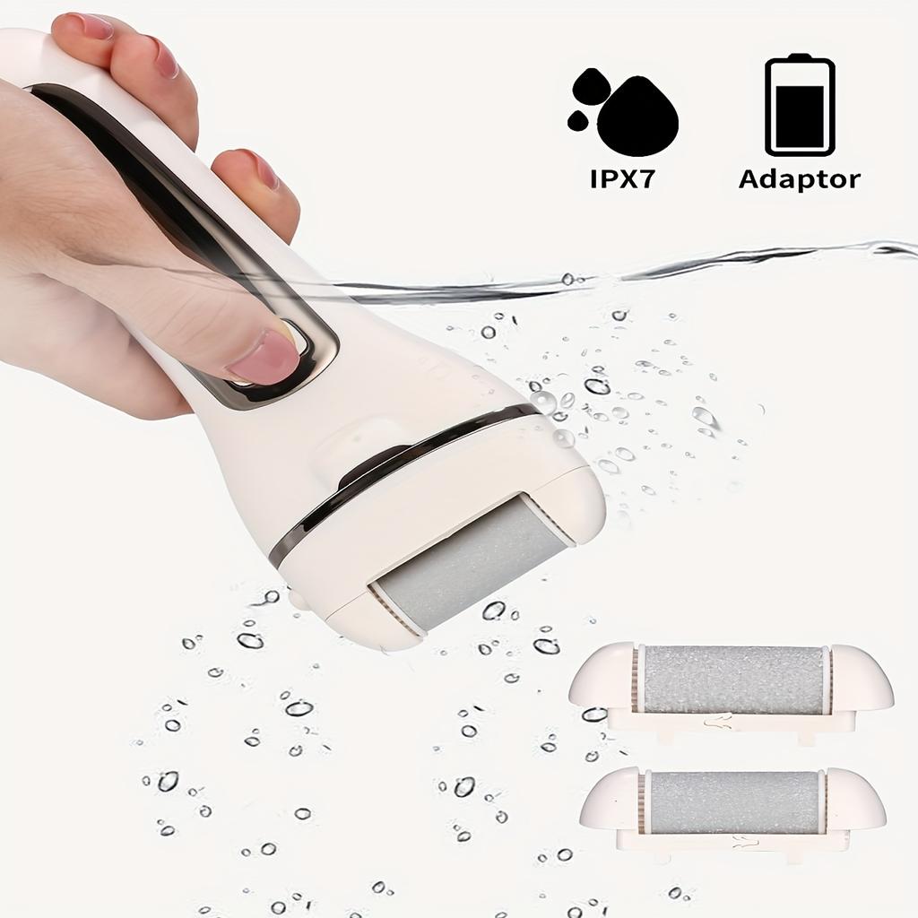 Electric Callus Remover, Rechargeable Callus Remover with 3 Replacement Rollers, Waterproof Callus File, Foot Care, 2 Speeds
