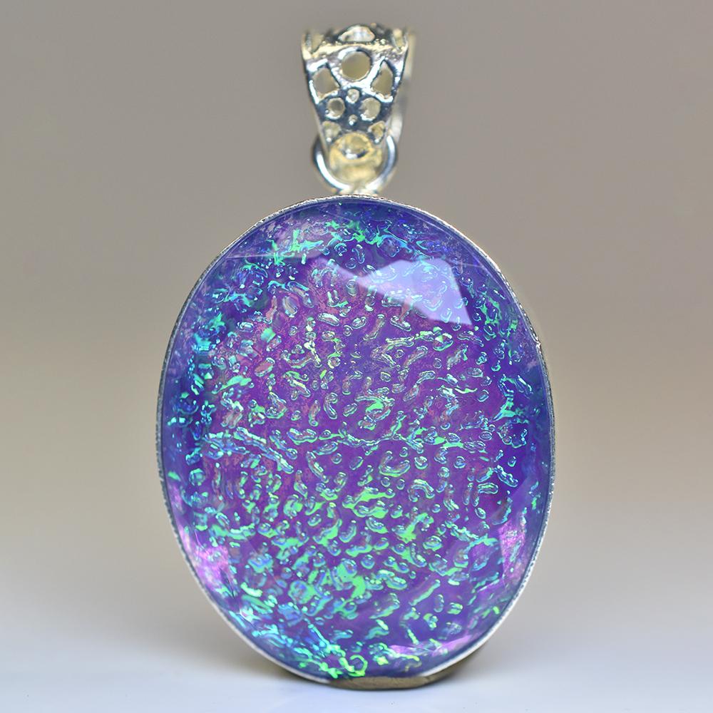 Lab-Created Opal Loose Gemstone Multi Color 84ct Oval Cut Brazilian Pendant October Birthstone Gift