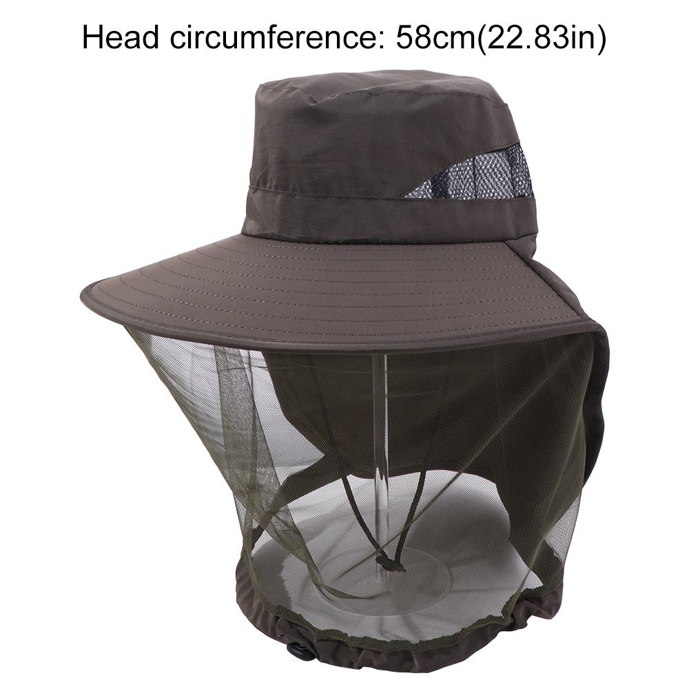 Foldable Bee Mosquito Hat Insect Proof Sun Protection Hat Net Cover Fisherman Hat Camping