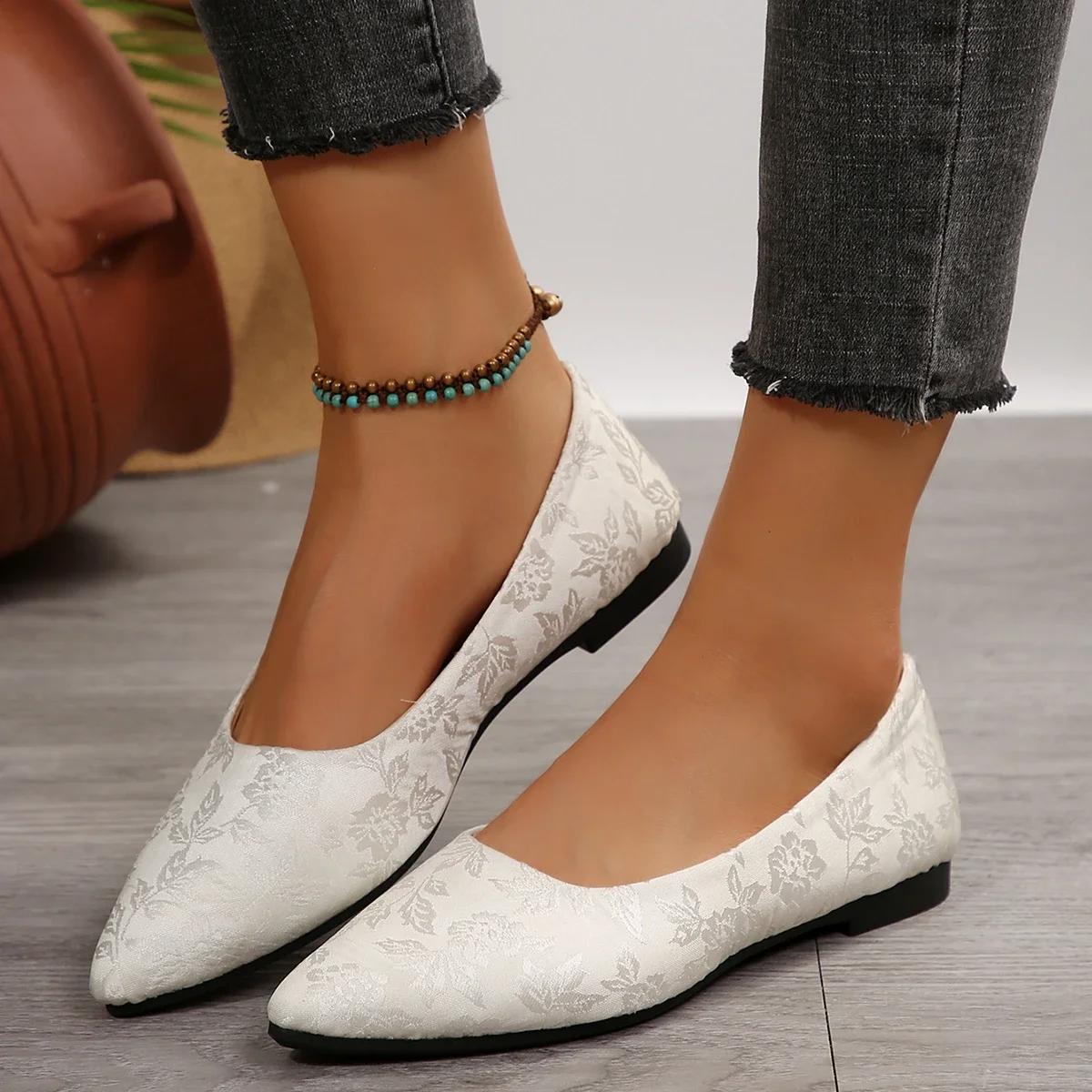 

Fashion 2024 Fashion Women s Shoes Shallow Women s Flats Hot Sale Plus Size Solid Casual Flat Shoes Sexy Pointed Toe Flat Low Heels 43
