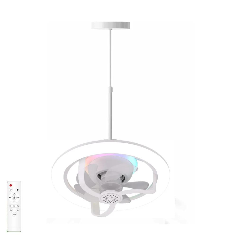 E27 Ceiling Fan Bulb With LED Light And Remote Control Chandelier RGB Color Dimmable Ventillator Lamp For Home Lighting