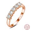 With Certficate Solid Gold Moissanite Ring For Women 5 Stone AU 750 Luxury Jewelry With Stamp Engagement Gift Trend