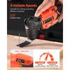 SucceBuy Cordless Oscillating Tool 20V Multitool Oscillating Tool with 6 Variable Speeds 8500 - 17000 OPM 3.2° Oscillating Angle