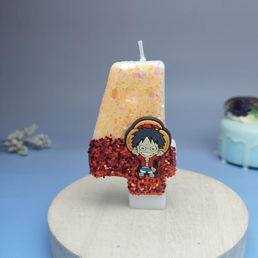 Cartoon Birthday Number Cake Candles - Handmade Decorations