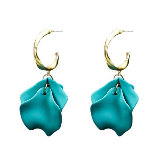 

1 пара серег-подвесок, милые изысканные серьги-кольца с лепестками роз для пирсинга для повседневной жизни