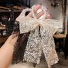 Lace Embroidery Bow Hair Bangs Solid Color Retro Elegant Headdress Hair Ties Sweet Girls Princess Head Hair Accessories Gifts New