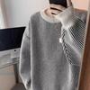 Men's Round Neck Striped Sweater - Autumn/Winter Retro Knit Pullover, Versatile and Loose-Fit.