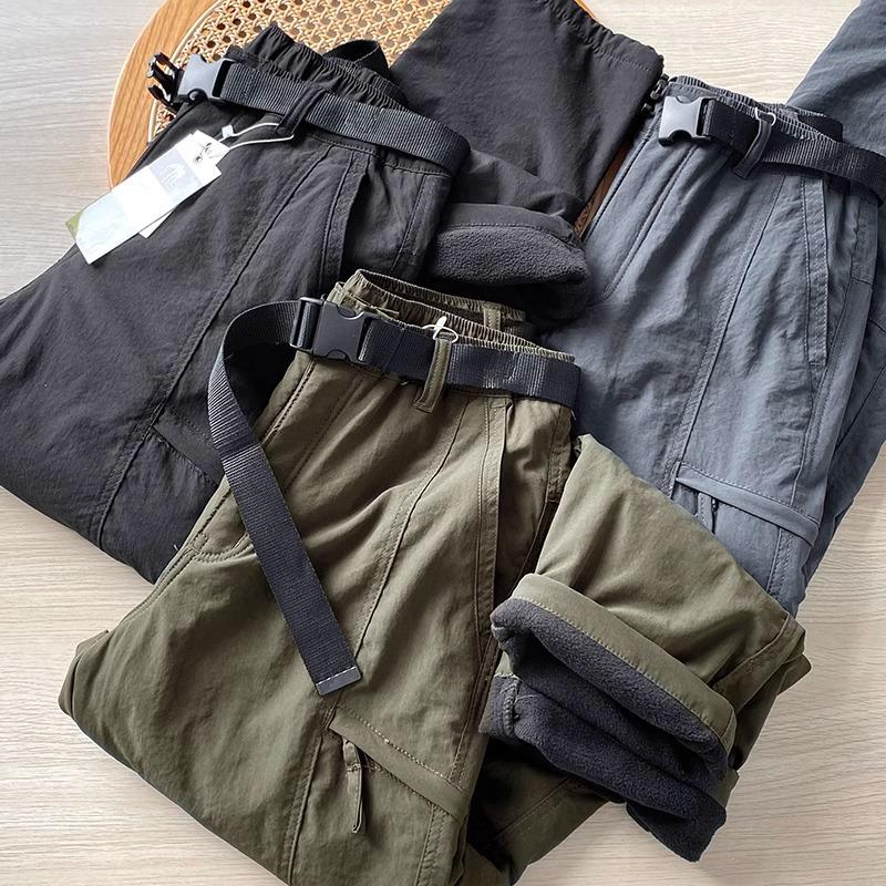 Men's Winter Plus Velvet Waterproof Windproof Ski Pants with Quick-Dry & Multi-Pocket Design