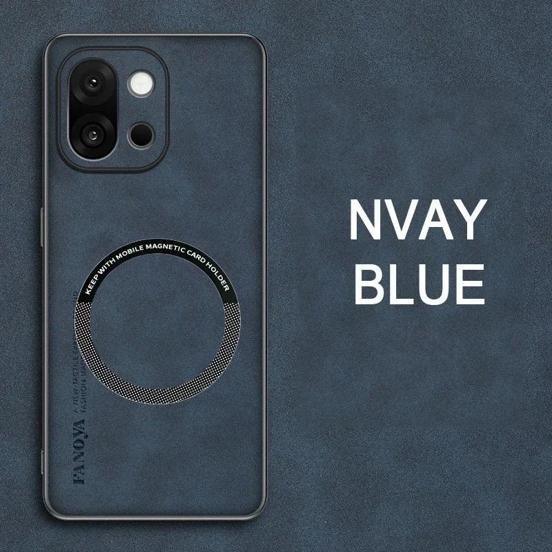 

Деловой чехол из овчины для OnePlus 15 13 13T 12T 13 ACE 5, магнитная беспроводная зарядка, противоударная, с защитой от отпечатков пальцев OnePlus 13R