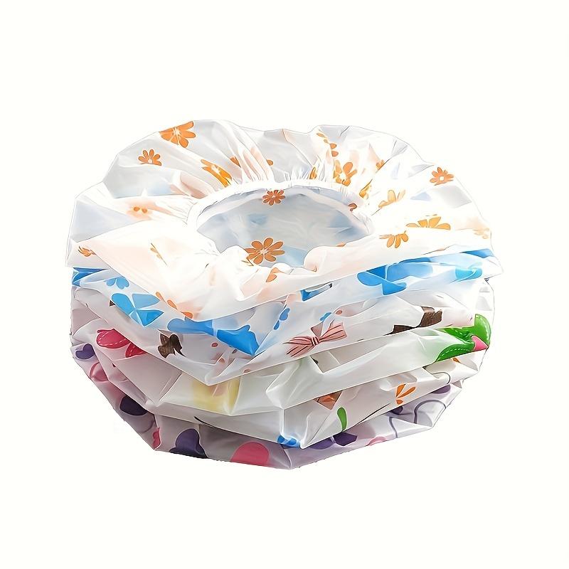 Waterproof PE Shower Cap for Bathing, Kitchen Oil-Proof, Reusable and Thickened