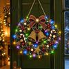 Indoor Christmas Wall Wreath 3D Pearl Hanging Acrylic Faux Art DIY Kit Lighted Beaded Craft