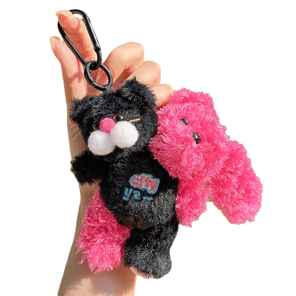 Hugging Design Creative Keychain Kawaii Style Plush Keychain Cute Plush Toy  Children Gits