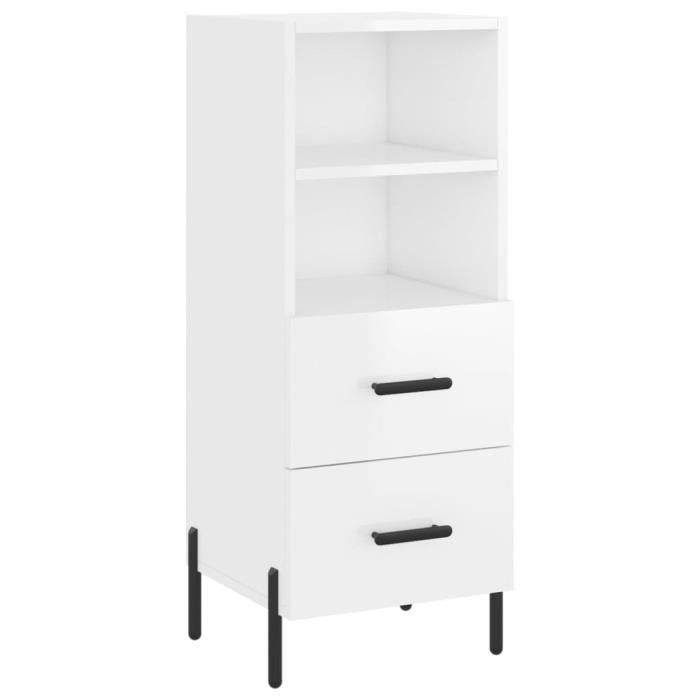 VidaXL Buffet Blanc brillant 34,5x34x90 cm Bois d'ingénierie 828678