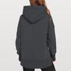 Women's Fashionable Solid Color Hooded Long Sleeved Sports Casual Pullover Sweatshirt Top