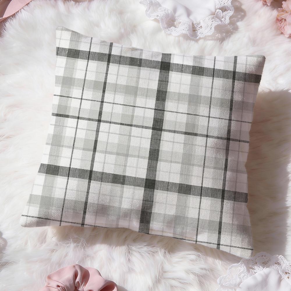 Checkered pattern Cushion Cover Premium Comfort Reversible Pillow Cove Two in One Design for Any Room Car Interior