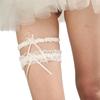 Bride's Lace Bow Garter in Milan Navy, Wine, Dark Red, or Rice White