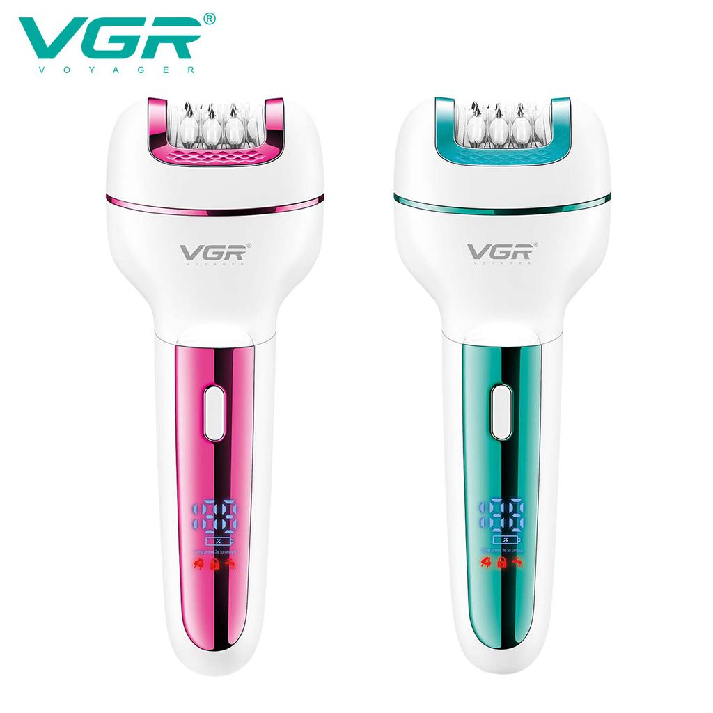 VGR V-732 3 in 1 Epilator Women Electric Shaver for Face Body Rechargeable Lady Trimmer Hair Removal Bikini Underarms Legs Deep Cleaning Epilator