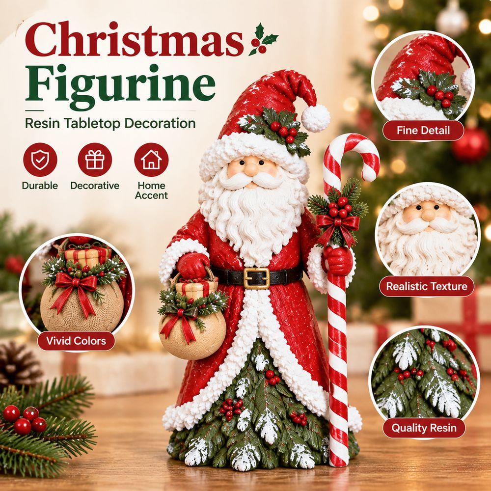 Resin Christmas Witch Figurine Santa Claus/Snowman/Witch Santa Claus Statue Christmas