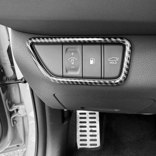 Carbon Fiber ABS Car Headlight Adjustment Panel Frame Cover Trim For Genesis G70