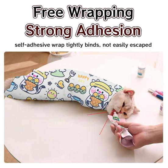 Kedi Bakım Sarma Kendinden Yapışkanlı Kedi Tırnak Kesme Temizleme Kısıtlama Çantası Isırık Önleyici Çizik Önleyici Kaçma Önleyici İlaç İçin Kedi Sakinleştirici Sarma