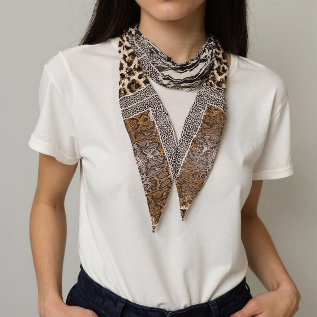 Leopards Pattern Scarf Trendy Outfits Retros Styles Scarves Fashionable Scarf Suitable for Various Occasion