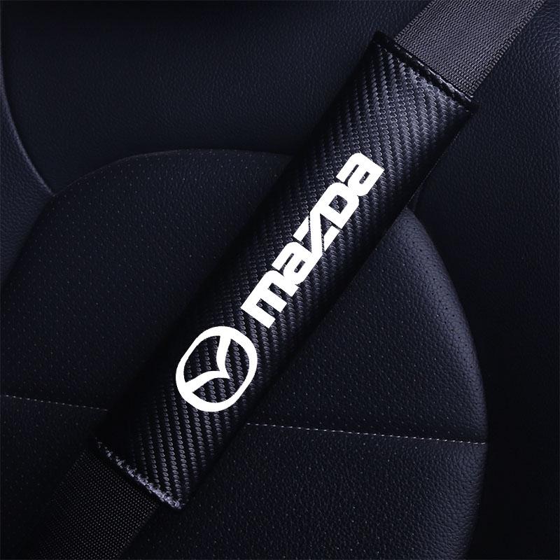 Car Seat Belt Shoulder Carbon Fibre Shoulder Pad Safety Strap Cover for Mazda M3 M6 MP Skyactiv Axela Atenza Biante BT-50 CX-30