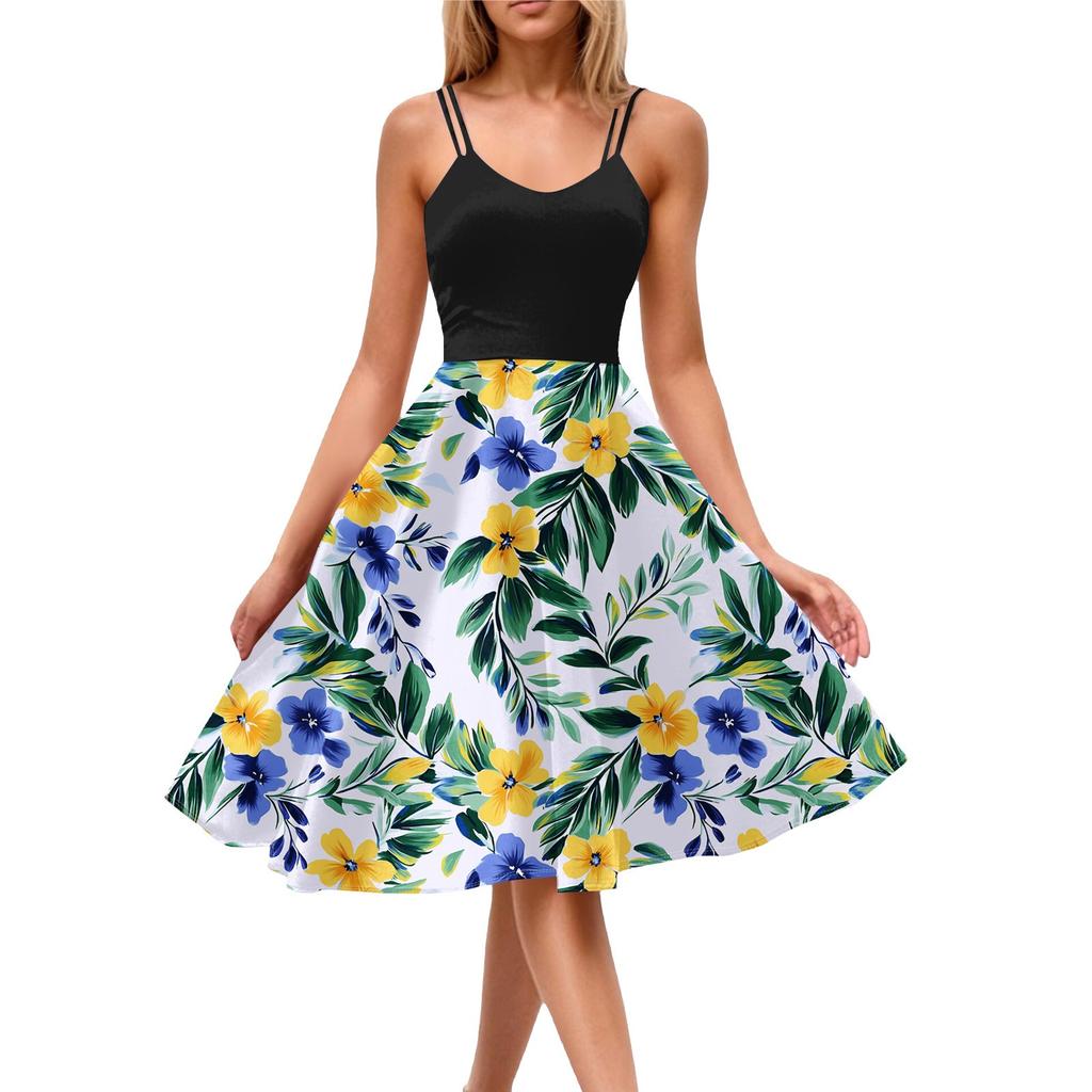 Abito Casual da Donna alla Moda con Stampa Sexy con Spalle Scoperte Punk Retro Abito Retro Abito