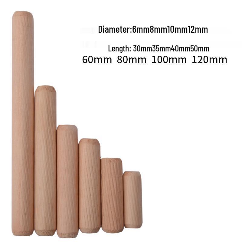 Round Wood Plug and Dowel Pin Wedge Connector (Sizes: M6, M8, M10, M12)