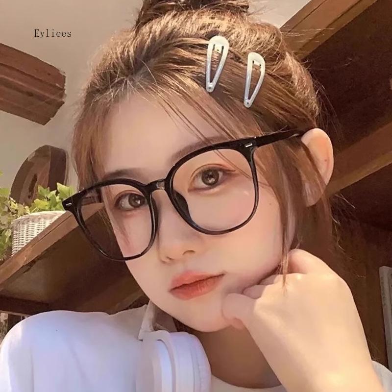 Korea Retro Big Black Glasses Frame Women Lovely Ins No Makeup Plain Glasses Men Eyewear Cute Decorative Computer Glasses