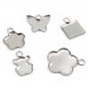 10/20Pcs Stainless Steel Cabochon Pendant Base Heart Bear Stars Butterfly Charms Blank Tray for Cameo Jewerly Making Components
