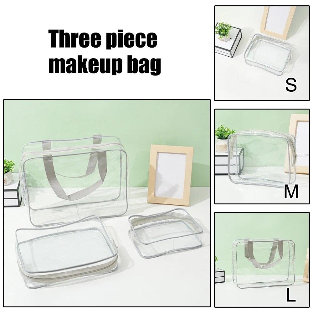 1 Stück Transparente Kosmetiktasche PVC Waschtasche Reise-Aufbewahrungstasche Wasserdicht Große Kapazität Handgefertigt Kosmetiktasche Reise Stora