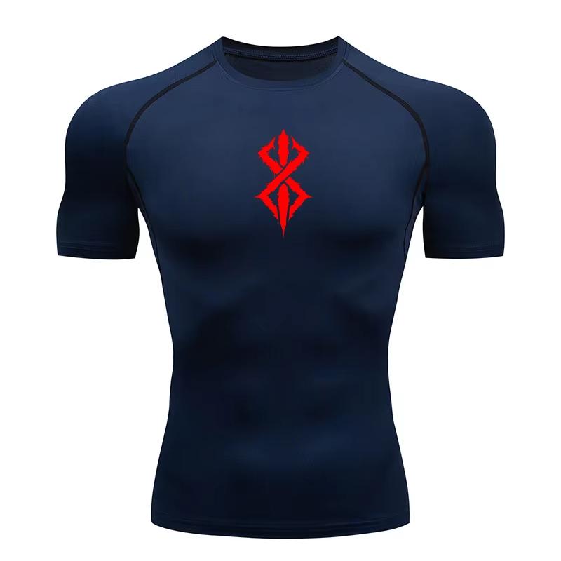 Graphic Compression Shirts for Men Gym Workout Running Rash Guard Undershirts Baselayers Athletic Quick Dry Tshirts Tees Tops