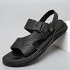 Fashion Summer Men's Cowhide Business Casual Beach Shoes Sandals New Luxury Outdoor Comfortable Breathable Non-Slip Beach Slippers Shoes