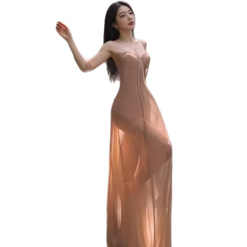 Holiday Wind Streamer Sleeveless Tube Top Dress Women's Summer Temperament Loose Pendulum Skirt Design Sense Casual Dress