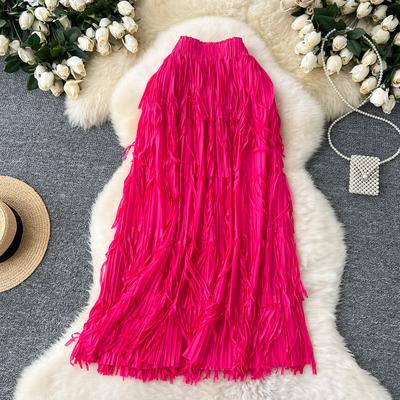 Summer Women Tassel Office Work Long Midi Slim Bodycon Pencil Skirt