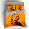 Pop Art Style Woman Portrait Bedding Duvet Cover Set Duvet Cover Pillowcases  (1*Duvet Cover 2*Pillowcases, Without Duvet Insert)