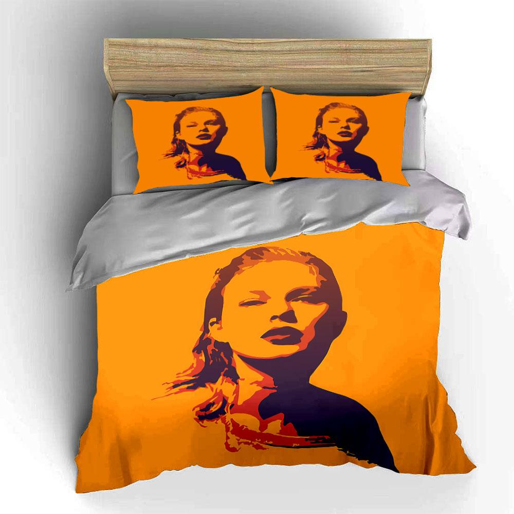 Pop Art Style Woman Portrait Bedding Duvet Cover Set Duvet Cover Pillowcases (1*Duvet Cover 2*Pillowcases, Without Duvet Insert)