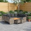 8 Piece Furniture Set with Cushions In Gray and Dark Gray PE Rattan