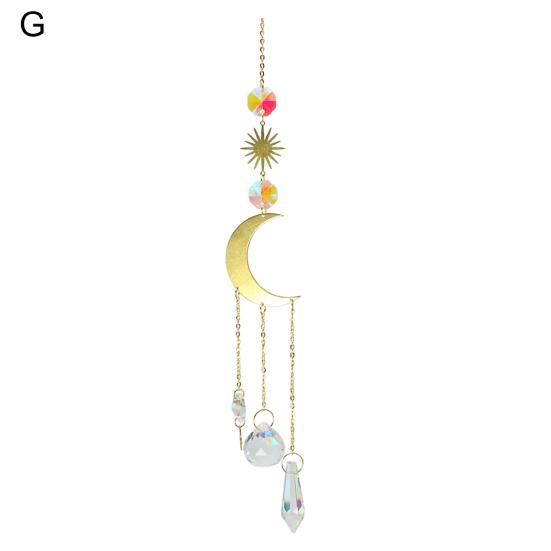 Pandantiv Agățat Exquisit Practic Creativ Multifuncțional Suncatcher Lună Stea Grădină Pandantiv Cristal Faux