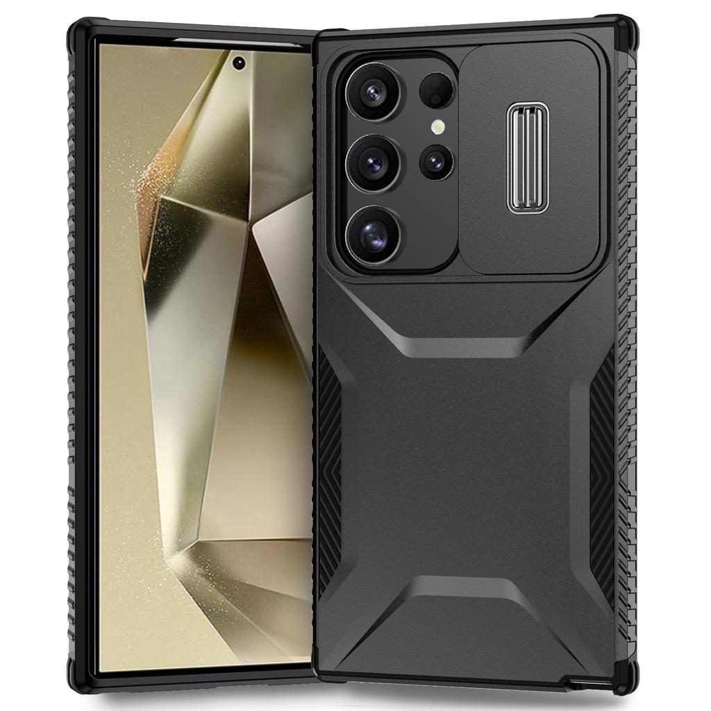 For Samsung Galaxy S24 Ultra Case with Slide Camera Guard PC+TPU Anti-Slip Phone Cover