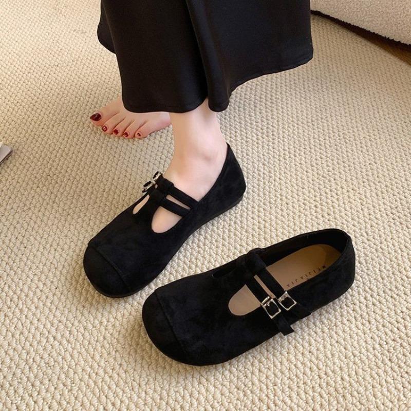 Autumn Retro Mary Jane Shoes Women's Shoes New Flat-bottomed Shallow Mouth Single Shoes Niche Gentle Doudou Shoes