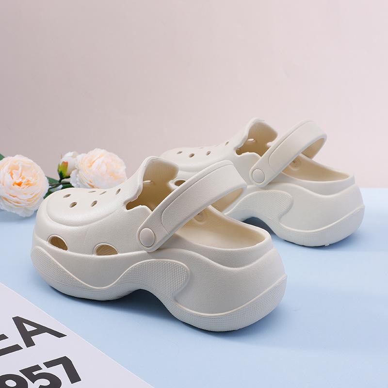 

Cloud women s summer height increase beach high heel bag head slippers outside wear non-slip thick-soled sandals women 39/40