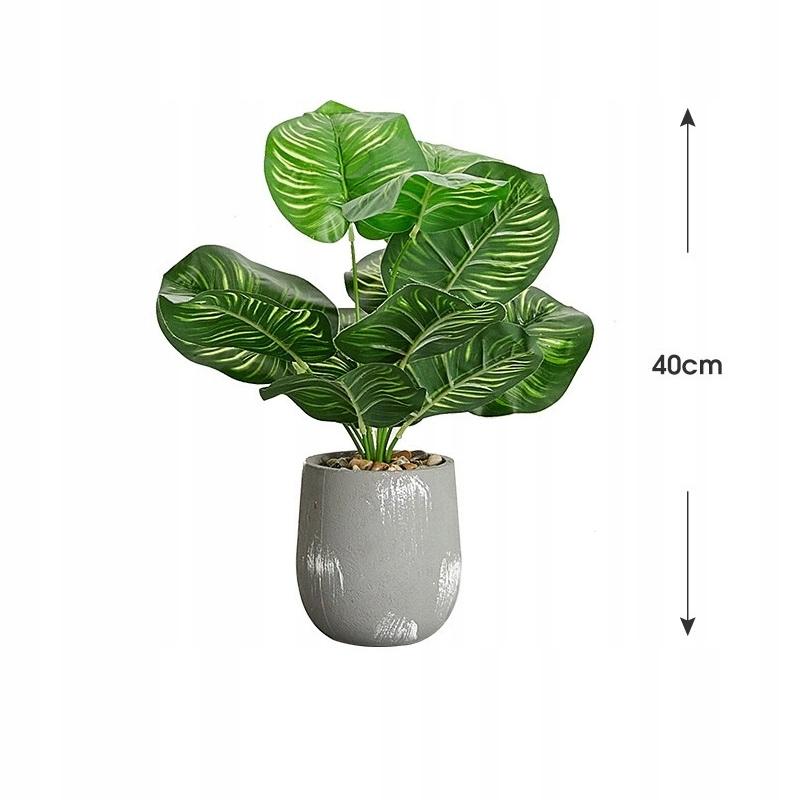 Artificial Plant Flower In A Pot For Home Office Realistic 37Cm Calatea