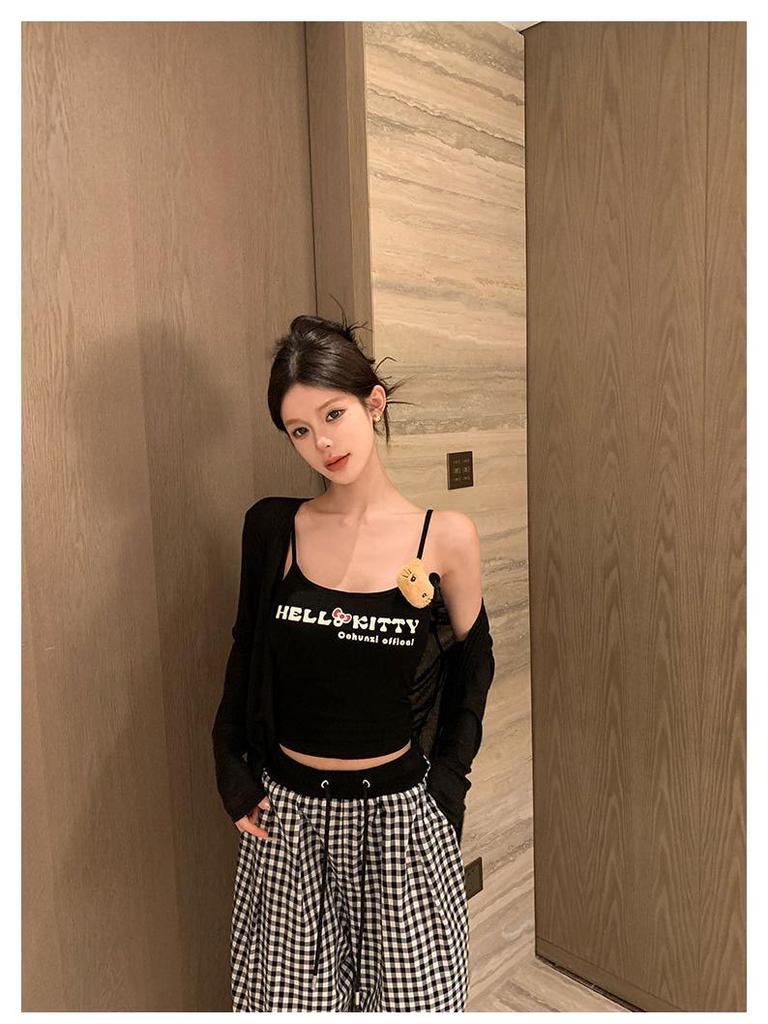 Amerikanisches Retro-Damen-Schlankheits-Süßes Buchstaben-Camisole