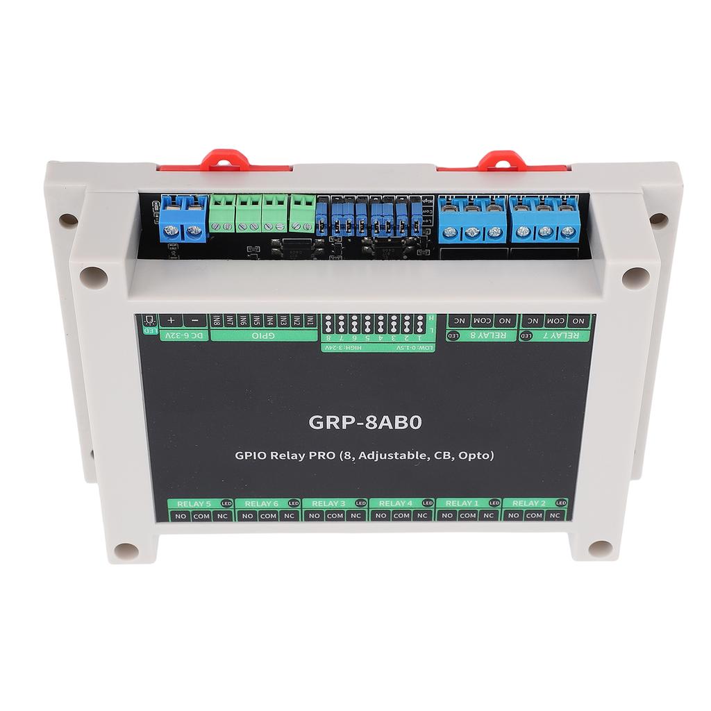 GPIO Relay Module ABS Rail Enclosure Industrial GPID Relay Board with Optocoupler Isolation High Low   Trigger